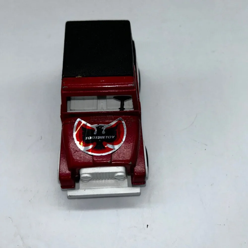 Vintage Tootsie Toy Red Diecast Jeep with Plastic Black Hardtop Cj7 4 x 4 Vintag